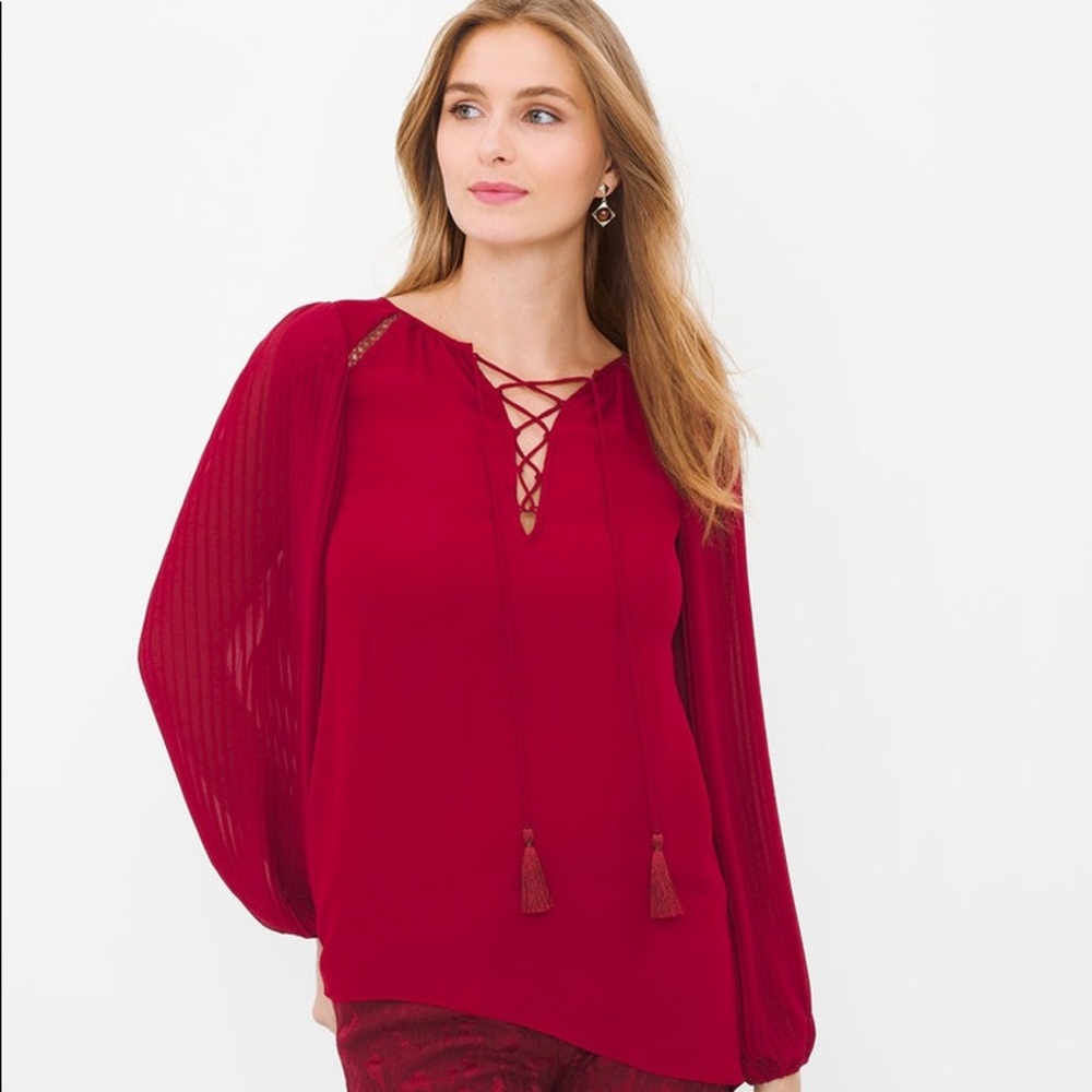 NWOT White House Black Market Red Blouse Size 6